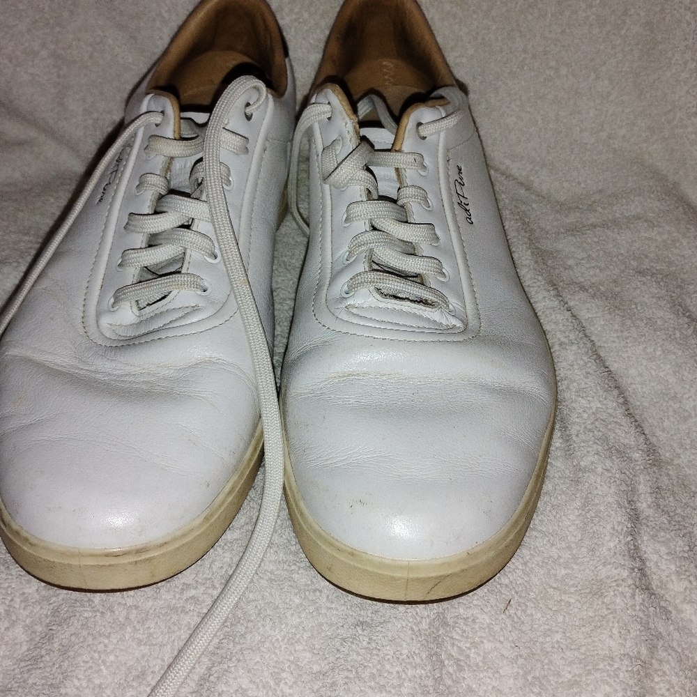 Adi Pure Genuine Adidas Men Golf Shoes/Torsion System Size 8 Leather White Rare.